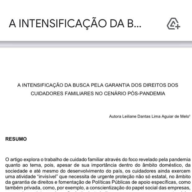 Recentemente escrevi um artigo, o qual será publicado em livro em breve, justamente sobre o tema que tanto repercutiu na redação do Enem: o trabalho de cuidado.
Desde minha experiência como cuidadora de minha mãe, percebi a ausência de direitos e garantias mínimas para os cuidadores. Nossa legislação é SILENTE nesse aspecto e a discussão é profunda.
Venho estudando bastante o tema até então, buscando alinhar com minha área de atuação na advocacia, o Previdenciário.
Fiquei feliz de ver o assunto ganhando corpo no nosso país.
Aos poucos vamos conversando mais sobre isso… ☺️ #ldadv